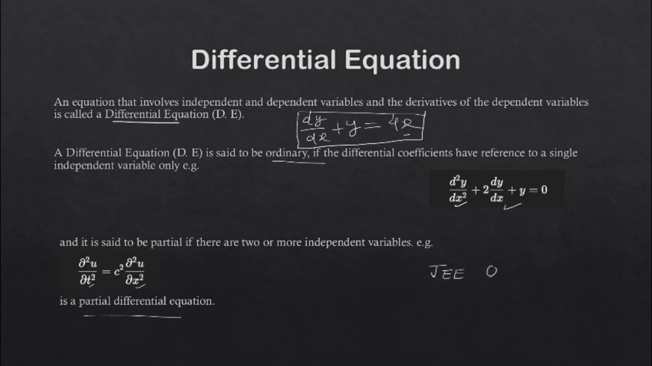Differential Equation | Lecture 1 | JEE main