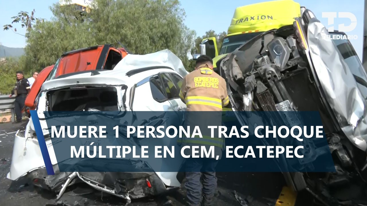 ¡Más de 7 vehículos! Carambola deja 1 muerto en Circuito Exterior Mexiquense; hay cierre vial