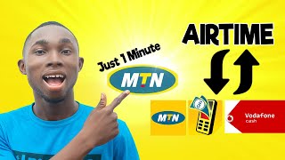 How to Convert Airtime to MTN MoMO or Vodafone Cash | In Just 1 minute