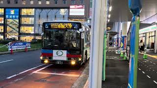 【右左折警報音付き】近江鉄道バス車番1411日産スペースライナーA車種PKG-AP35UMパナソニック前・クレスト草津立命館大学行き南草津駅西口バス停発車シーン