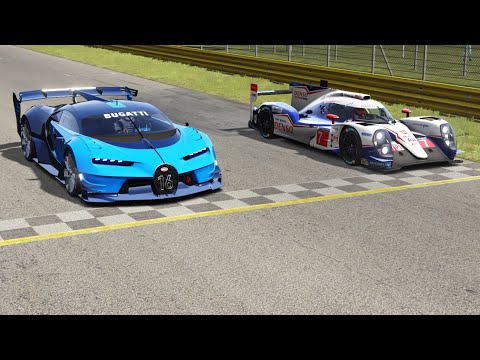 Bugatti Vision GT vs Toyota TS040 Hybrid at Monza Full Course