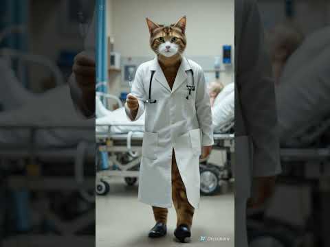 \finished treating the patient\#cat #doctor #animation#miawmiaw