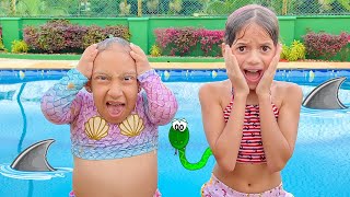 MC Divertida diverte na piscina com sua amiga Jessica | Funny Story for Kids - Família MC Divertida