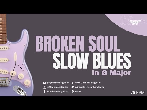 Broken Soul Slow Blues in G Major l Guitar Backing Track