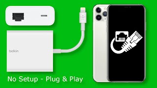 You can plug in your iPhone for Internet (Ethernet Connection, No Cellular, WiFi, or Bluetooth)