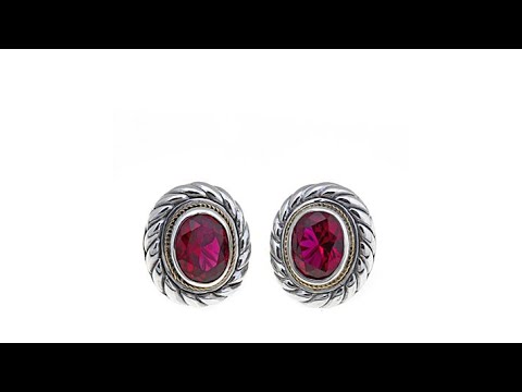 Bali Designs 5ctw Oval Created Ruby Earrings