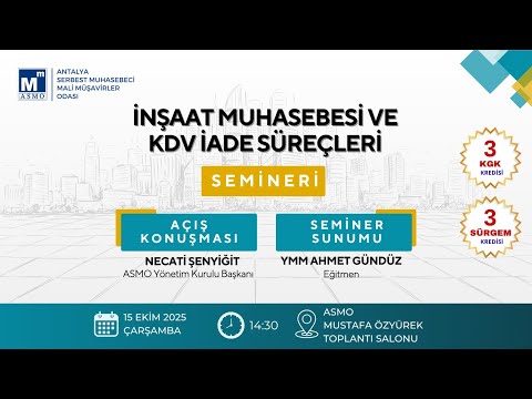 İnşaat Muhasebesi ve KDV İade Süreçleri - ASMO