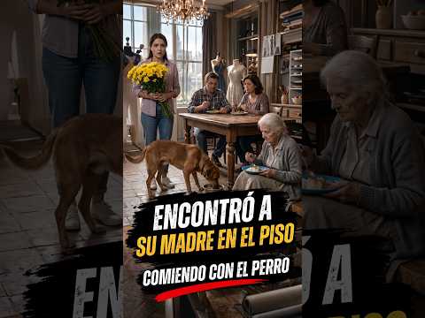 Llega con flores al almuerzo del domingo y encuentra a su madre comiendo en el piso junto al perro