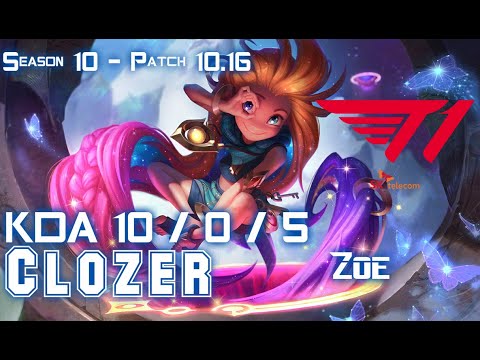 T1 Clozer ZOE vs NUNU Mid - Patch 10.16 KR Ranked