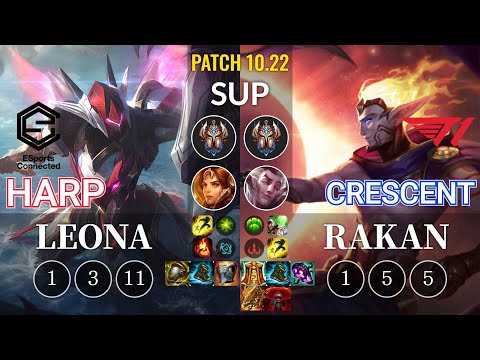ESC Harp Leona vs T1 Crescent Rakan Sup - KR Patch 10.22