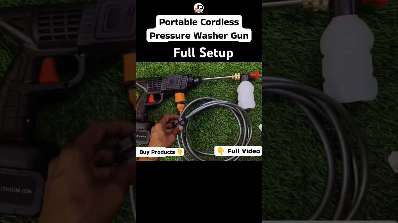 Portable Cordless Pressure Washer Gun Setup | Pressure Washer Gun car bike #shorts #trending