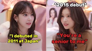 Download lagu TWICE SANA calling SAKURA her senior when finding out she debuted first in Japan mp3