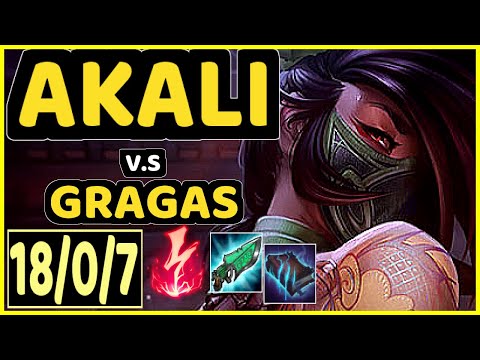 CARIOK (AKALI) vs GRAGAS - 18/0/7 KDA MID CHALLENGER GAMEPLAY - BR