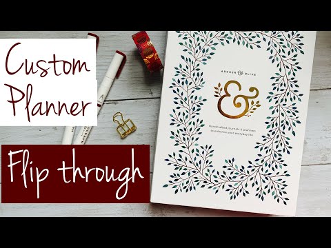 Custom Planner Flip Through! Burgundy Theme :D Archer and Olive notebook.