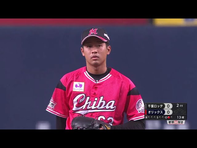 【2回裏】マリーンズ・種市 鋭く落ちるフォークでプロ初奪三振!! 2018/8/12 Bs-M