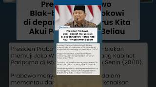 Momen Presiden Prabowo Blak blakan Puji Jokowi di Samping Wapres Gibran: Harus Kita Akui!