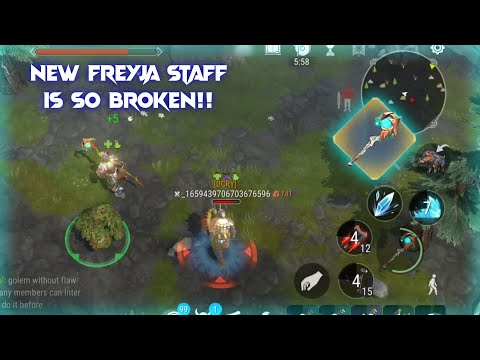 FROSTBORN: PVP WITH ICEMAGE AND NEW FREYJA STAFF!! THIS NEW LEGENDARY STAFF IS SO BROKEN!!