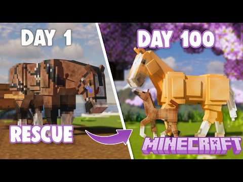 I spent 100 DAYS Building a HORSE RESCUE in Minecraft | Pinehaven