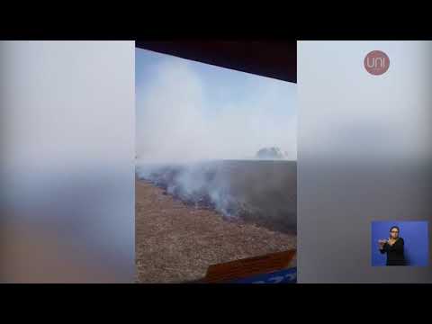 INCENDIO DE PASTIZALES POR LA TARDE