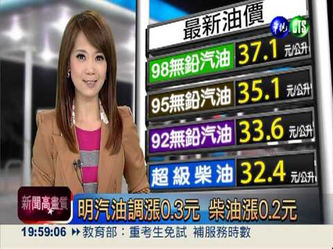 快去加油! 明起汽油調漲0.3元