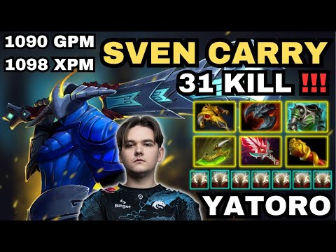 🔥 YATORO Sven 1090 GPM & 1098 XPM 🔥 54k NET WORTH 31 KILLS YATOROGOD !!! - Dota 2
