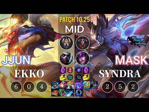 GRF jjun Ekko vs RNW Mask Syndra Mid - KR Patch 10.25