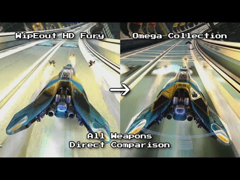 WipEout HD Fury vs Omega Collection - All Weapons Comparison