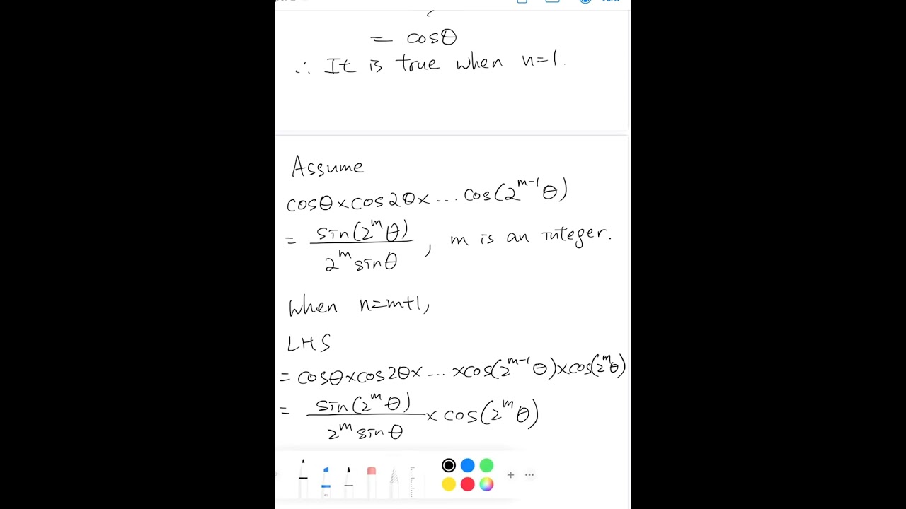 Proving trigonometric identity by using mathematical induction 01