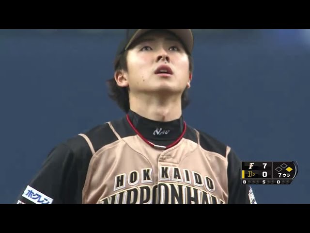 7回裏 ファイターズ先発・上沢 バファローズ糸井に この試合初ヒットを許す!! 2014/4/16 Bs-F