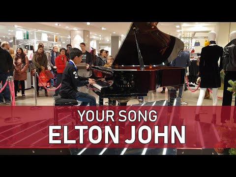 Your Song Piano Cover Elton John at John Lewis Oxford Street - Cole Lam 11 Years Old