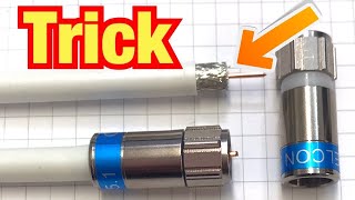 TRICK bei F-Stecker aufbringen // Koaxialkabel, Kompressionsstecker