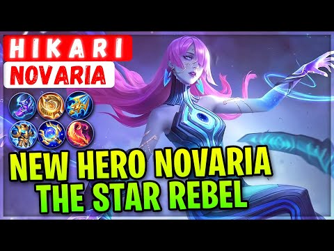 New Hero Novaria, The Star Rebel [ Novaria H i k a r i ] Mobile Legends Gameplay Emblem And Build.