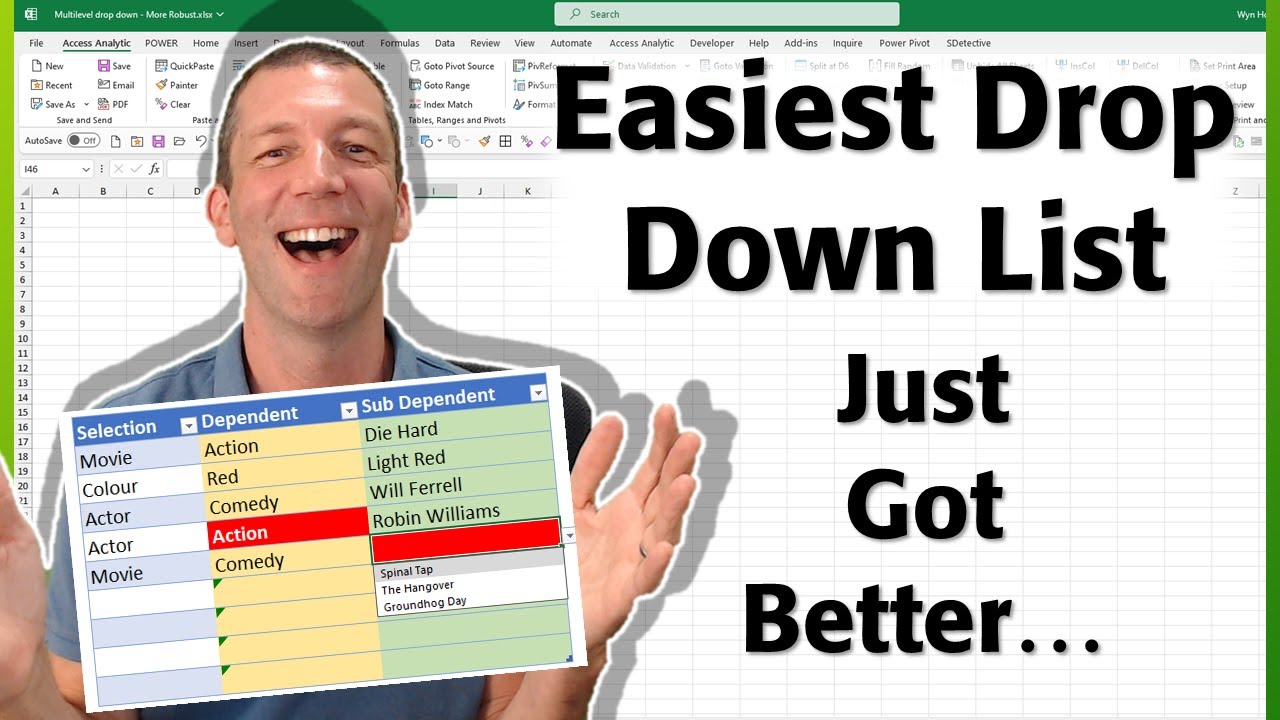 Easiest Multi Level Excel Drop Down List in Excel