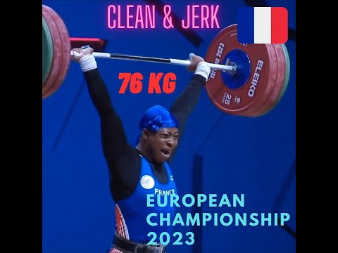 EUROPEAN CHAMPIONSHIP 2023 WOMEN  76 kg clean and jerk #france 🏅