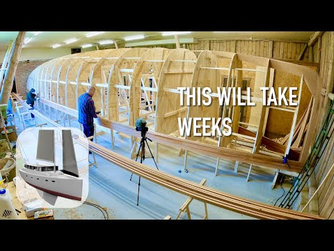 16 % Of A Planked Hull - DIY 50 Ft Boat Build - Ep. 346 RAN Sailing