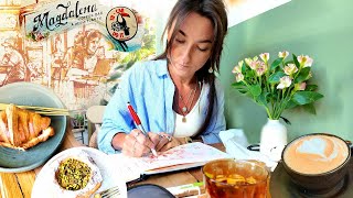 A Cozy Sketchbook Date at a Café ☕✏️ | Relaxing Drawing Vlog