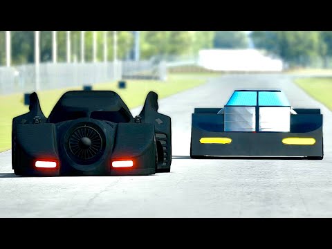 Batmobile 1989 vs Batmobile DC Comics at Old Monza