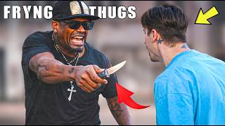 Aggressively Frying THUGS in the Most DANGEROUS HOOD! (MUST WATCH)