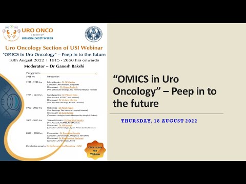 USI Uro Oncology Section Webinar - 18th August 2022