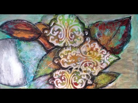 Mixed Media Fall Flowers Tutorial by Nika in Wonderland