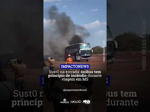 Sust0 na estrada: ônibus tem princípio de incêndio durante viagem em MS