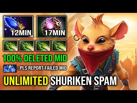 How to 100% Delete Mid as a BH with 12Min Scepter OC Unlimited Shuriken Toss Spam 7.32 Dota 2