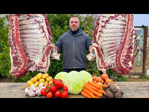 A Dish That The Whole World Knows! Recipe of Ukrainian Borscht in Village Conditions