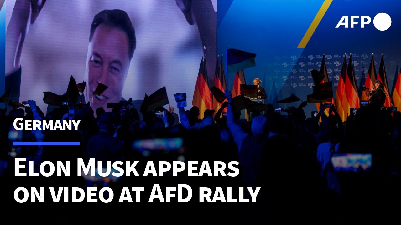 Elon Musk makes video-call intervention at AfD rally in Germany | AFP