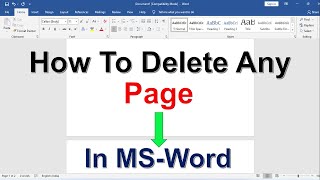 How To Delete Page in MS-WORD [2007/2010/2013/2016/2019] | 3 Ways to Delete Blank page in Ms Word
