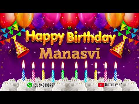 Manasvi Happy birthday To You - Happy Birthday song name Manasvi 🎁