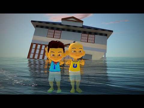 RUMAH UPIN IPIN DURIAN RUNTUH TENGGELAM DALAM BANJIR BESAR - GTA LUCU