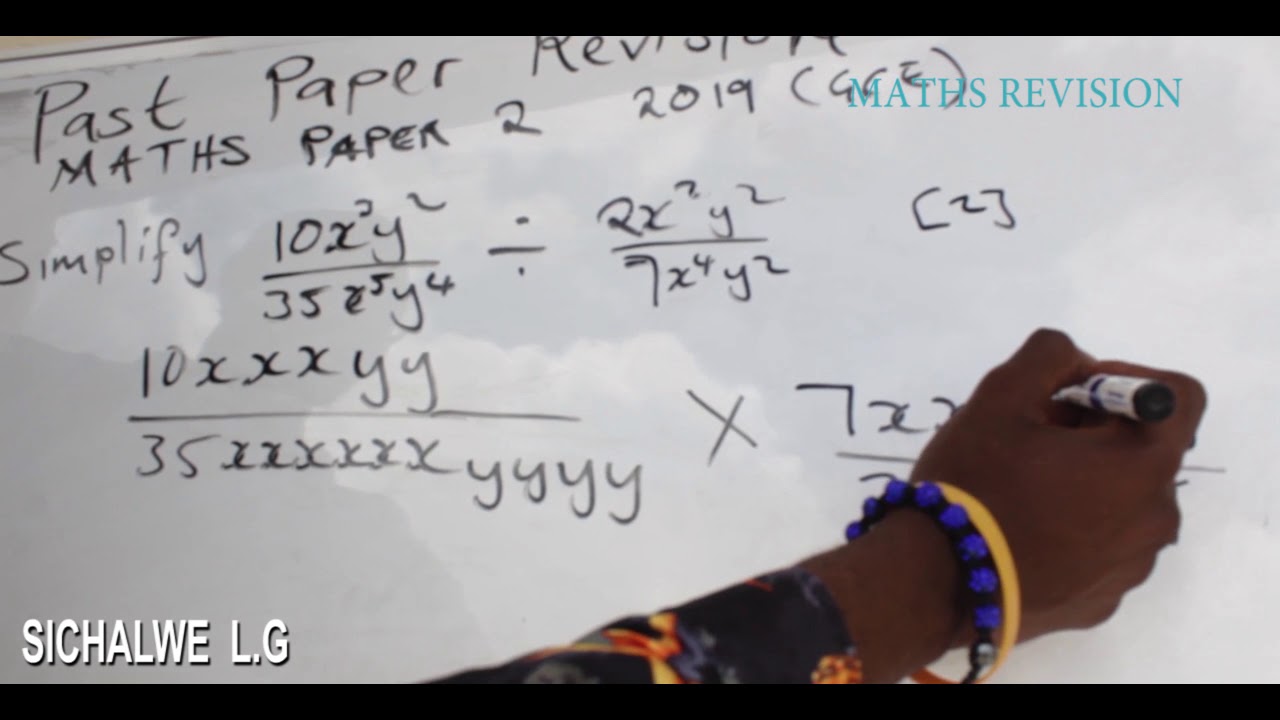 Maths paper 2 Q1a. 2019 August Exam(GCE) syllabus D