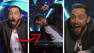 Måns Zelmerlöw trillar av stolen när han ser vem som är bakom masken  | TV4 &amp; TV4 Play