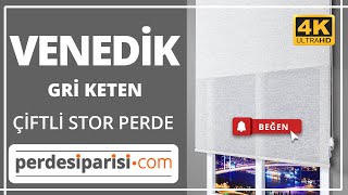 Venedik Gri Keten Çiftli Stor Perde (4K) PerdeSiparisi.com